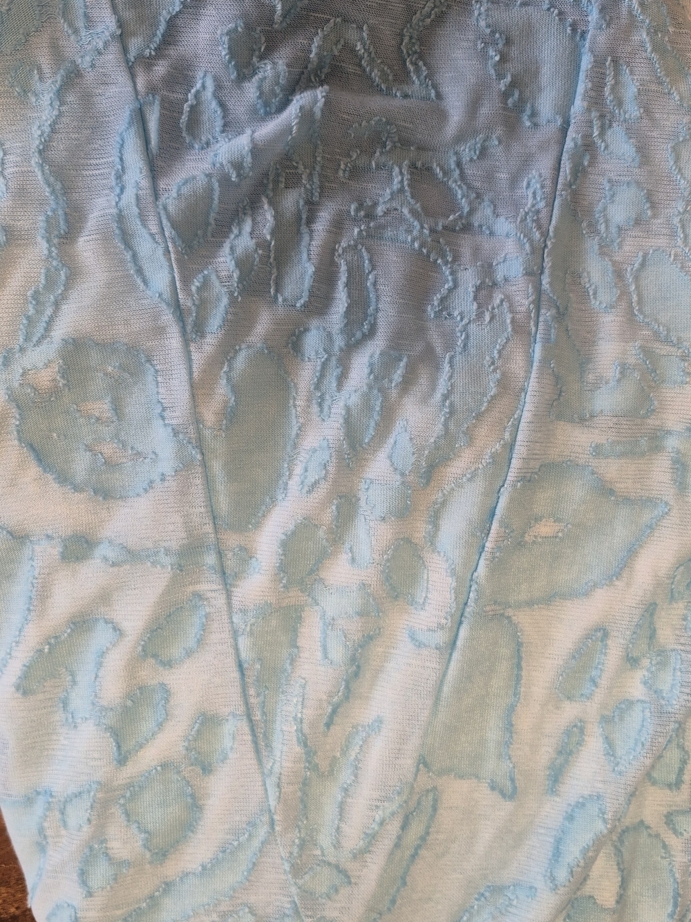 Cativa Aqua Blue Burnout Textured Sleeveless Fit & Flare Midi Dress Size Small - Picture 9 of 9